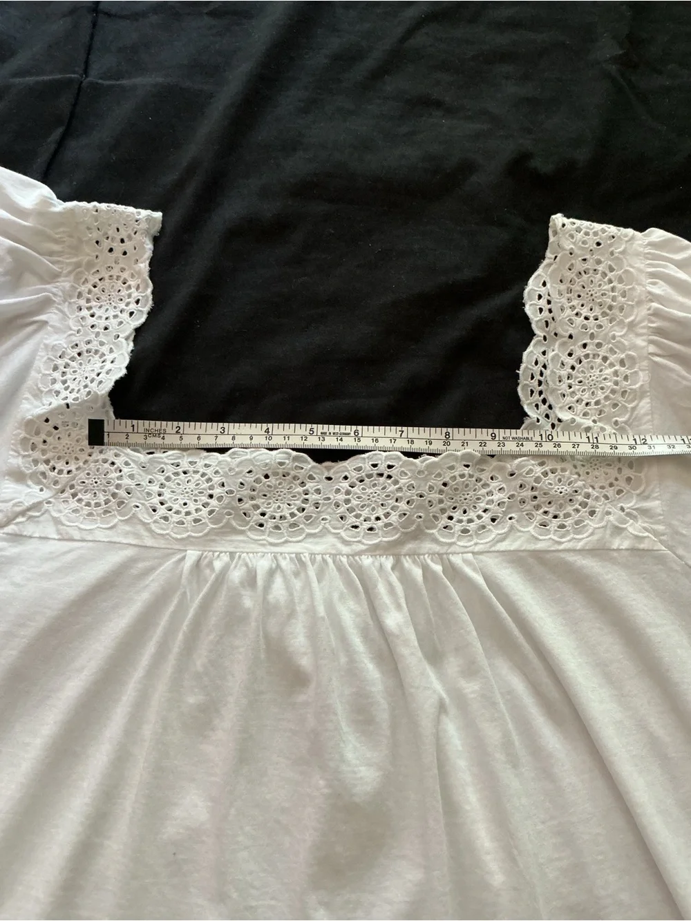 LOFT White Eyelet Square-Neck Blouse